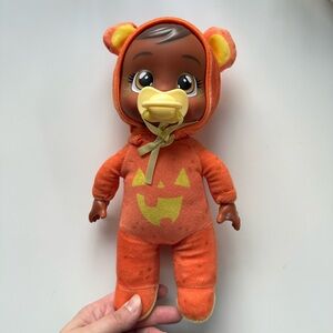 Cry Babies Halloween Pumpkin Baby Doll with Yellow Pacifier